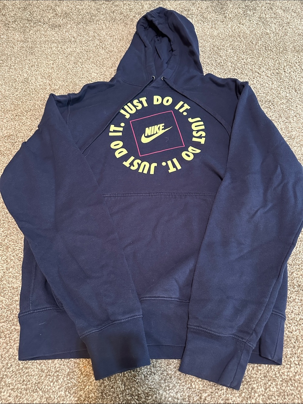 Nike Navy Hoodie with Yellow Logo